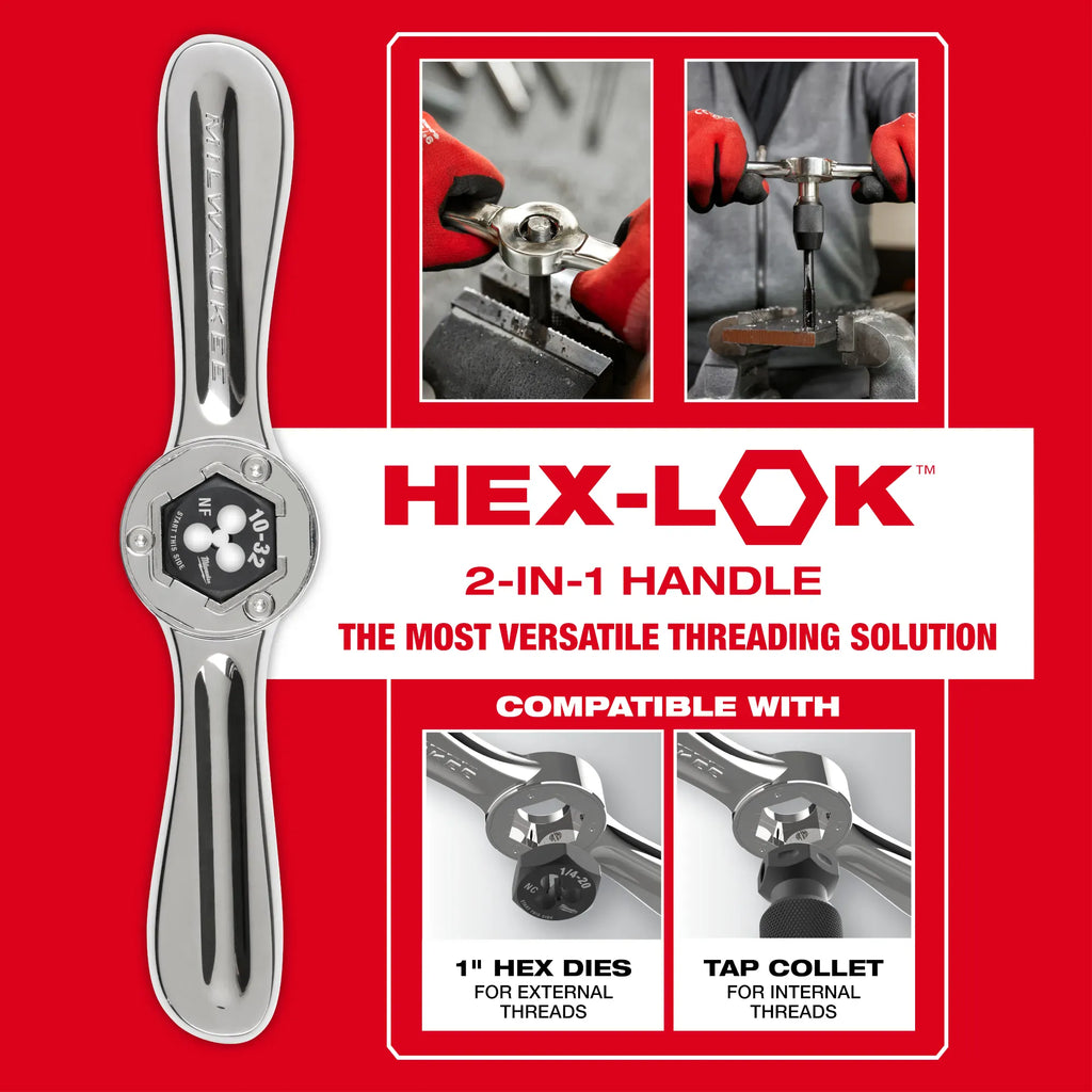 38PC SAE Tap & Die PACKOUT™ Set w/ Hex-LOK™ 2-in-1 Handle