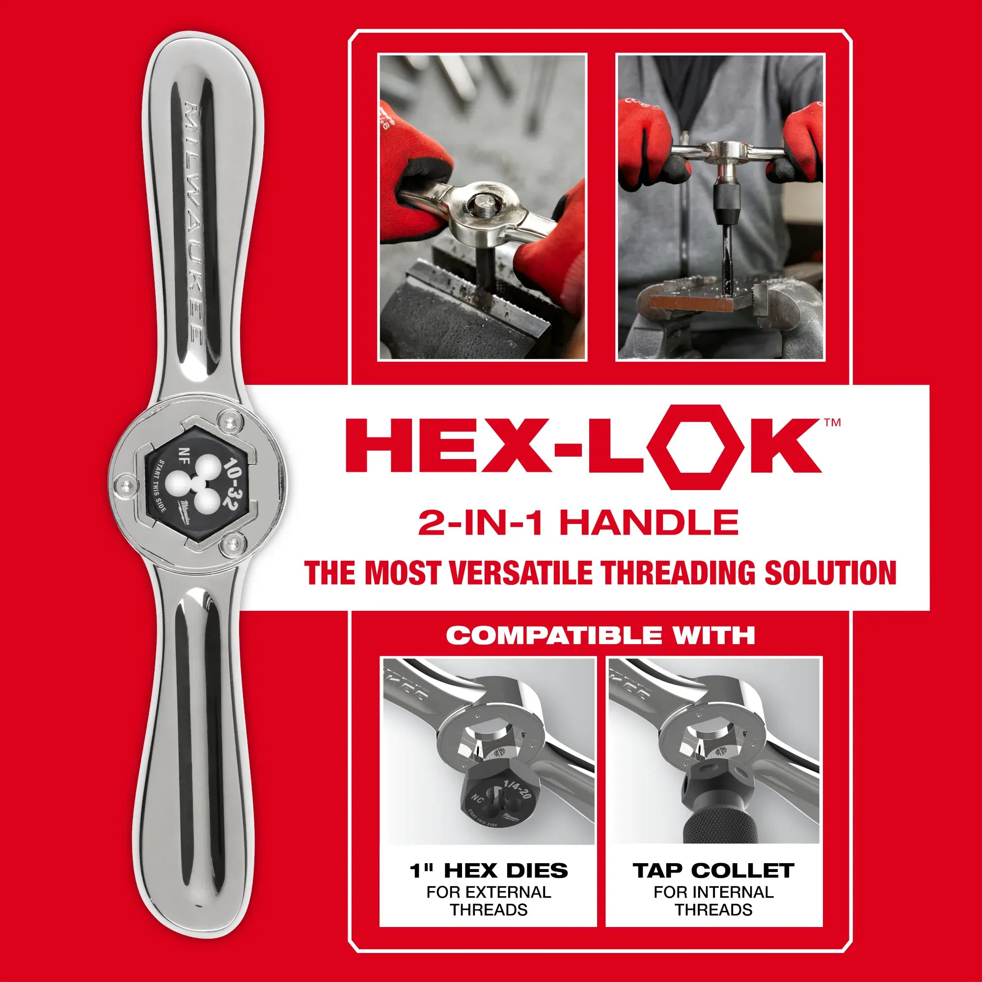 38PC SAE Tap & Die PACKOUT™ Set w/ Hex-LOK™ 2-in-1 Handle