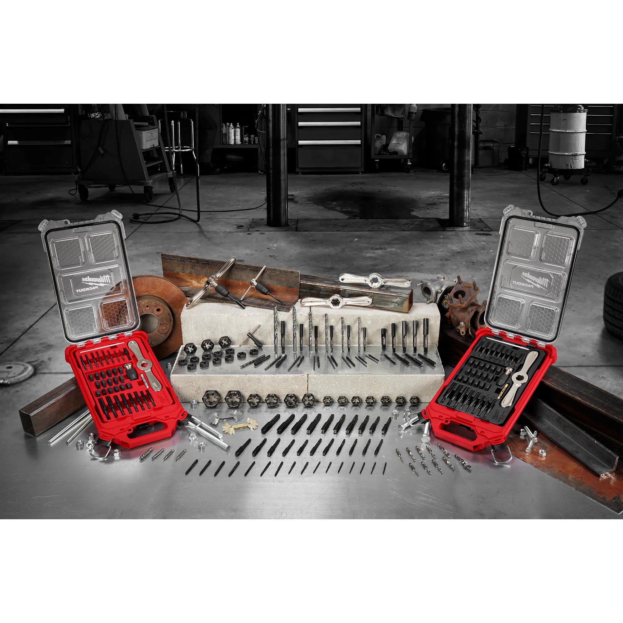 38PC SAE Tap & Die PACKOUT™ Set w/ Hex-LOK™ 2-in-1 Handle