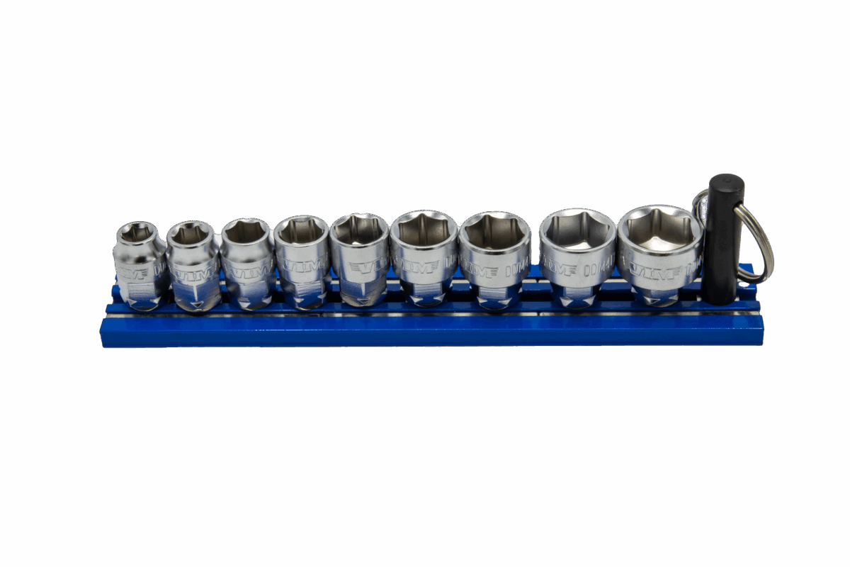 VIM Tools VIM Tools 9-Piece DUAL DRIVE Metric Shallow Chrome Sockets Set Main image