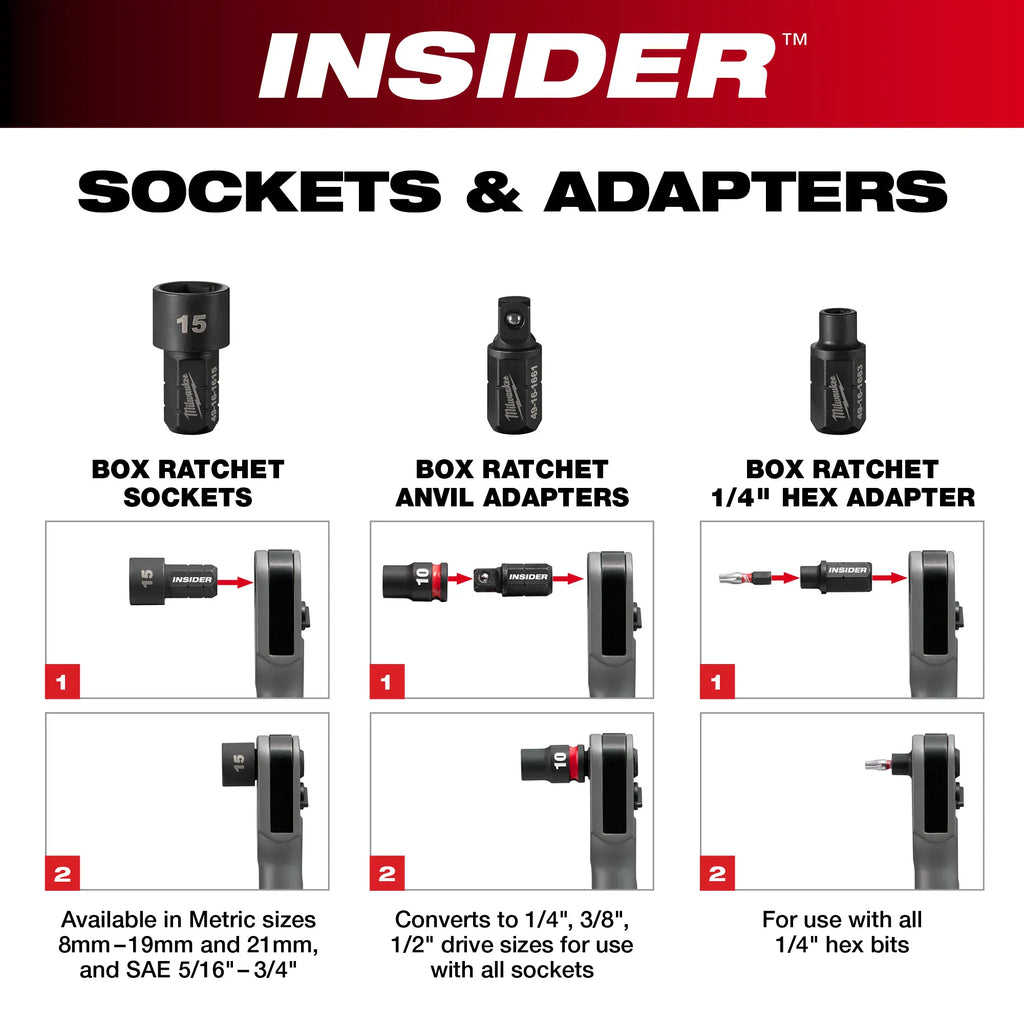 Milwaukee M12 Insider Pass-Thru Ratchet BARE TOOL w/ 5.0 High Output Battery