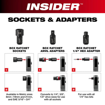 Milwaukee M12 Insider Pass-Thru Ratchet BARE TOOL w/ 5.0 High Output Battery