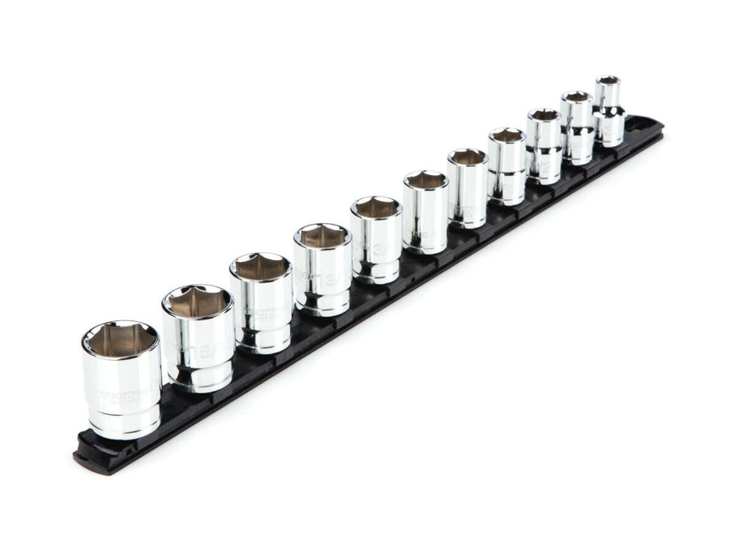 TEKTON 1/2 Inch Drive 6-Point Socket Set with Rail, 11-Piece (3/8-1 in.) | SHD92101 Main image