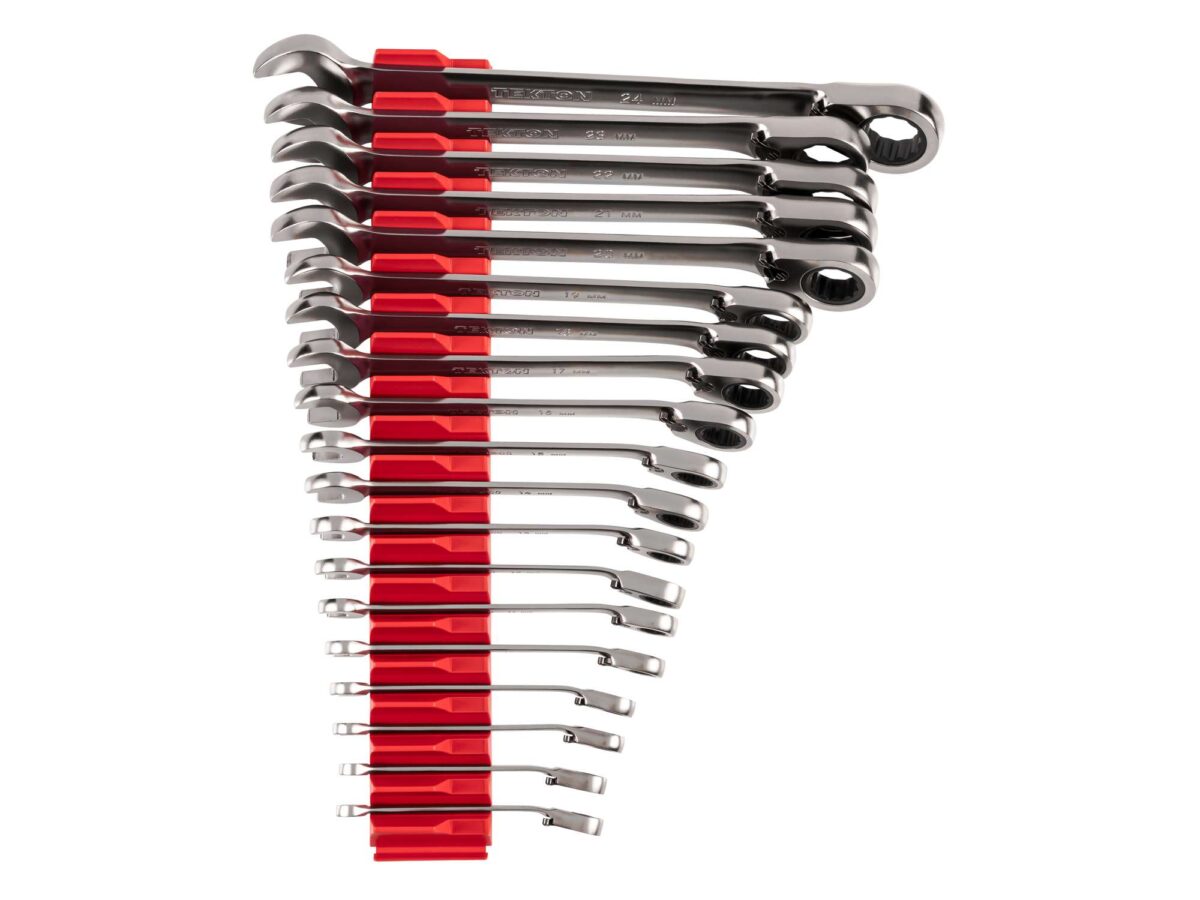 TEKTON Reversible 12-Point Ratcheting Combination Wrench Set with Modular Organizers, 19-Piece (6-24 mm) | WRC94303 Main image