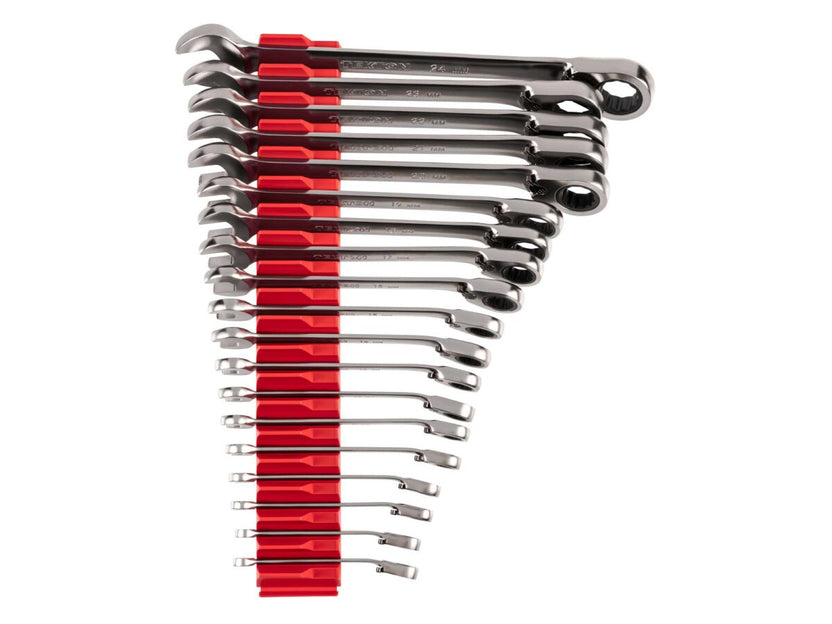 TEKTON Reversible 12-Point Ratcheting Combination Wrench Set with Modular Organizers, 19-Piece (6-24 mm) | WRC94303 Main image