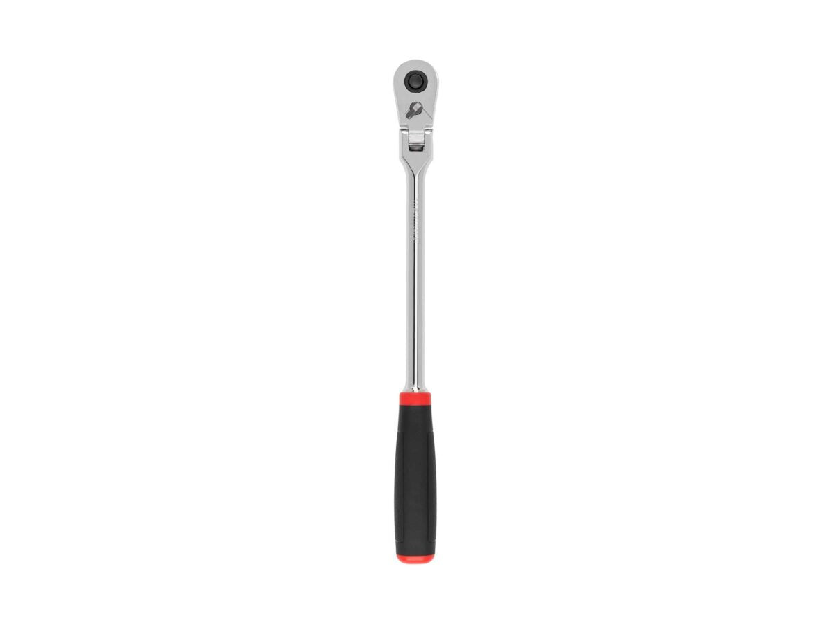 TEKTON 3/8 Inch Drive x 12 Inch Flex Head Quick-Release Comfort Grip Long Ratchet | SRH32112 Main image