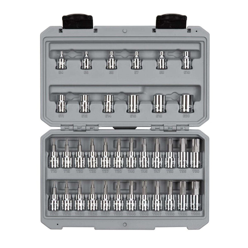 TEKTON 3/8 Inch Drive Torx/TR Torx Bit & External Star Socket Set with Case, 36-Piece (T10-T60, TR10-TR60, E4-E20) | SKT15402 Main image