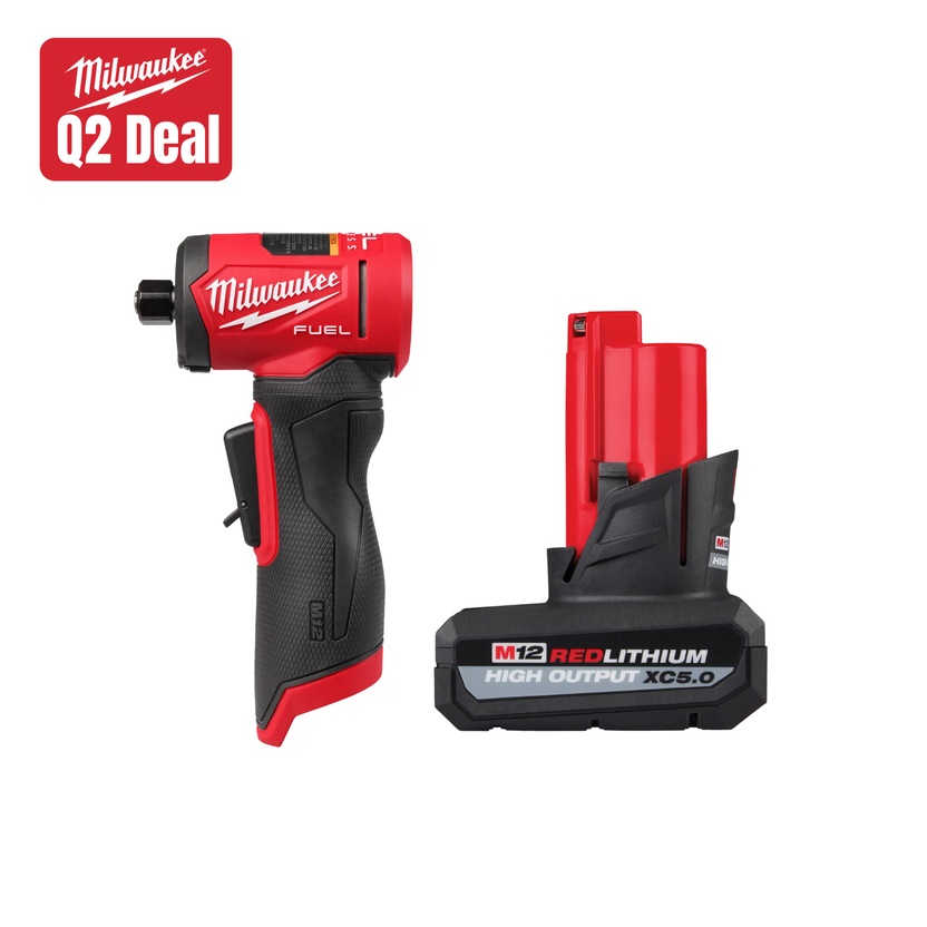 Milwaukee Tool M12 FUEL 1/4 Inch Right Angle Die Grinder w/ FREE 5.0 Battery Main image