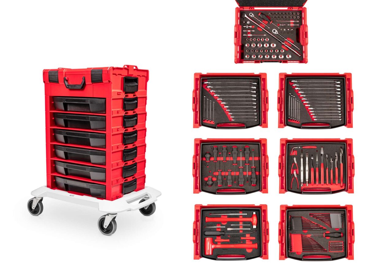 TEKTON 248-Piece Tool Set in Modular Stacking Tool Cart (6-Drawer) | OLB99003