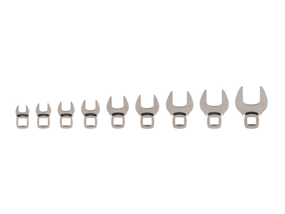 TEKTON 3/8 Inch Drive Crowfoot Wrench Set, 9-Piece (5/16-3/4 in.) | WCF93101