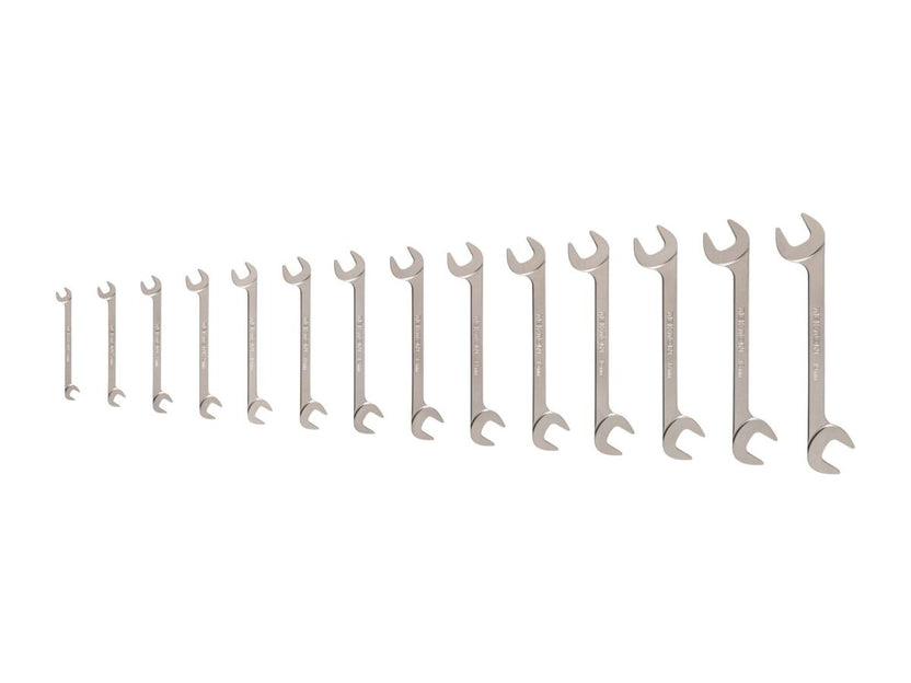 TEKTON Angle Head Open End Wrench Set, 14-Piece (6-19 mm) | WAE92001 Main image
