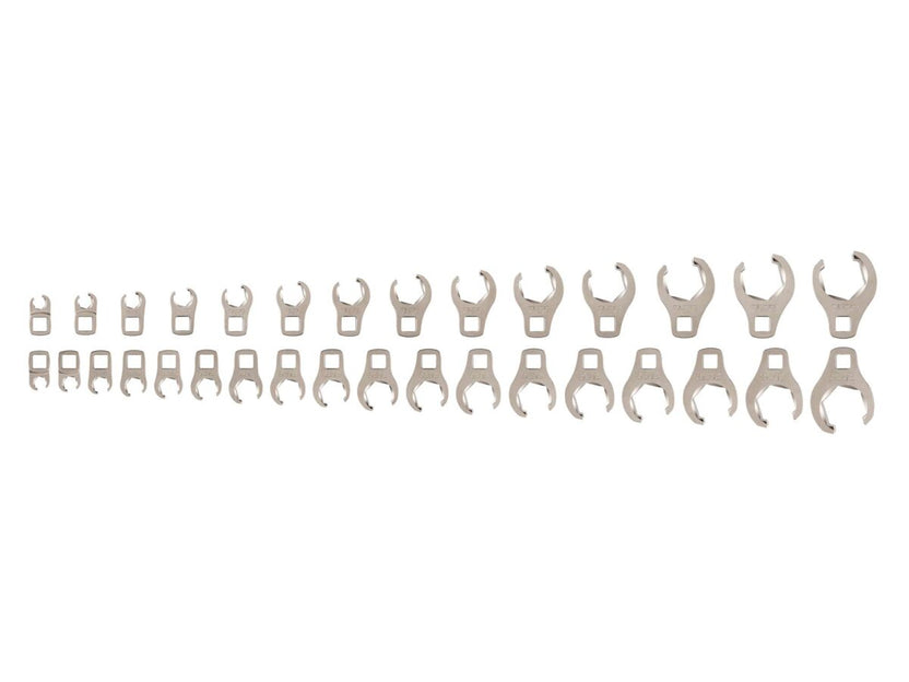TEKTON 3/8 Inch Drive 6-Point Flare Nut Crowfoot Wrench Set, 32-Piece (5/16 - 1-1/16 in., 8-27 mm) | WCF90321 Main image