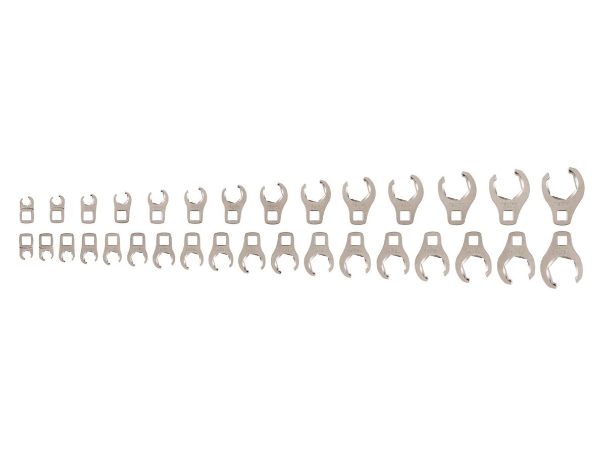 TEKTON 3/8 Inch Drive 6-Point Flare Nut Crowfoot Wrench Set, 32-Piece (5/16 - 1-1/16 in., 8-27 mm) | WCF90321