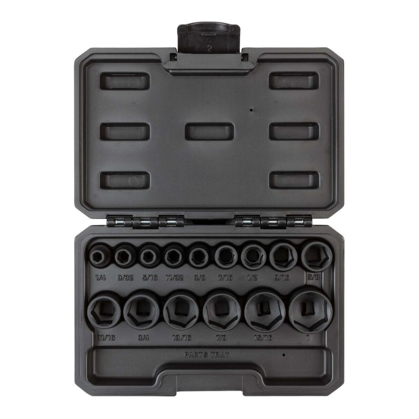 TEKTON 3/8 Inch Drive 6-Point Impact Socket Set with Case, 15-Piece (1/4-1 in.) | SID91300 Main image