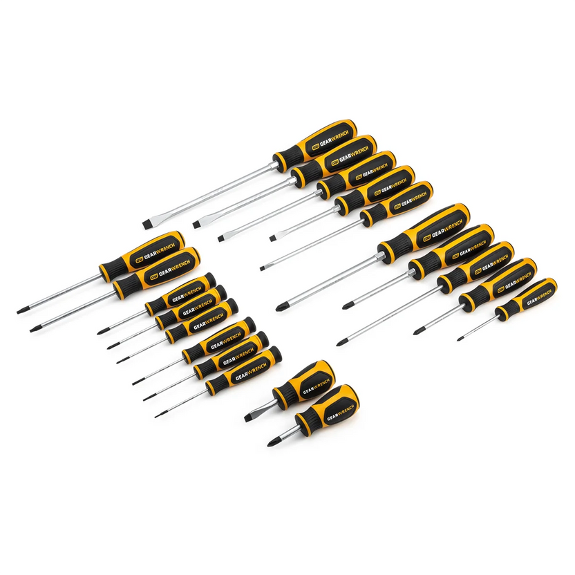 20 Pc. Phillips®/Slotted/Torx® Dual Material Screwdriver Set Main image