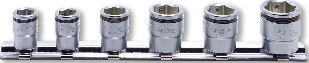 1/4 Sq. Dr. Socket set 7-14mm Nut Grip Length 150mm 6 pieces Main image