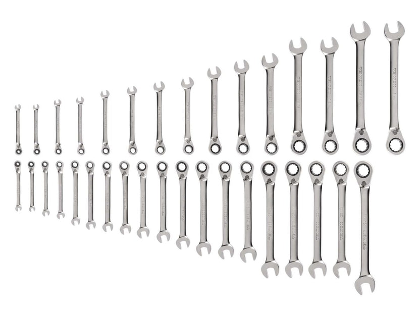 TEKTON Reversible 12-Point Ratcheting Combination Wrench Set, 34-Piece (1/4-1 in., 6-24 mm) | WRC94005 Main image