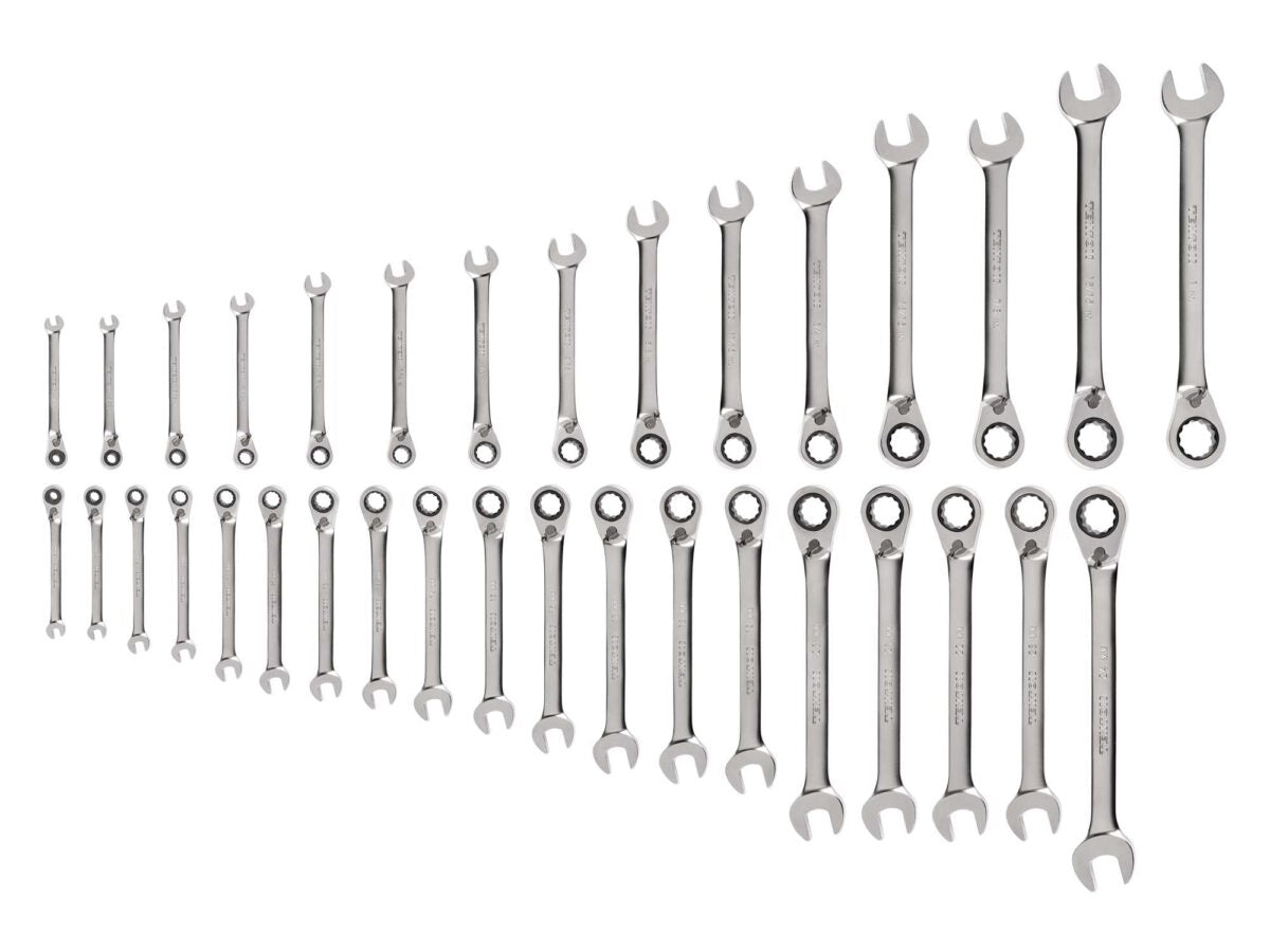 TEKTON Reversible 12-Point Ratcheting Combination Wrench Set, 34-Piece (1/4-1 in., 6-24 mm) | WRC94005