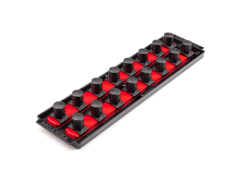 TEKTON 3/4 Inch Drive 2-Rail Socket Organizer Set, Red (16-Tool) | OST32116 Main image