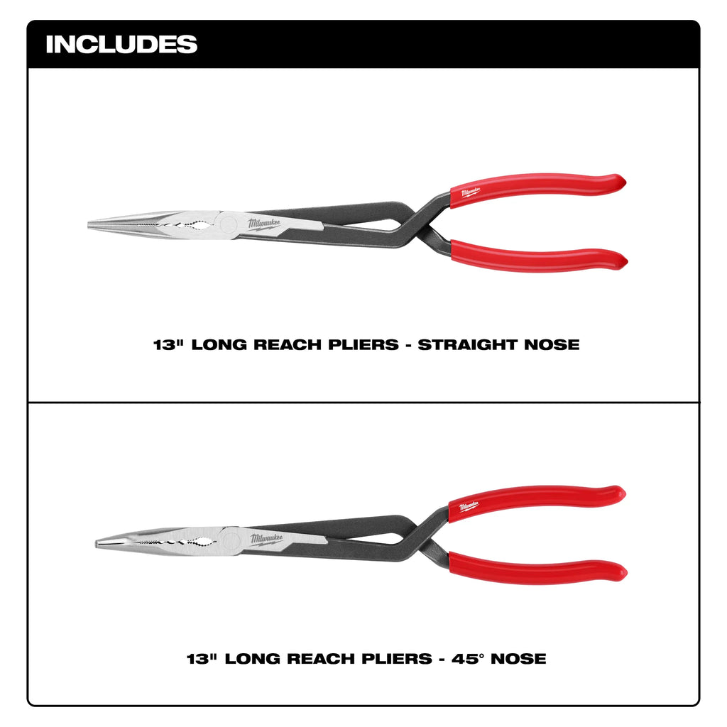 Milwaukee 2PC Long Reach Pliers Set