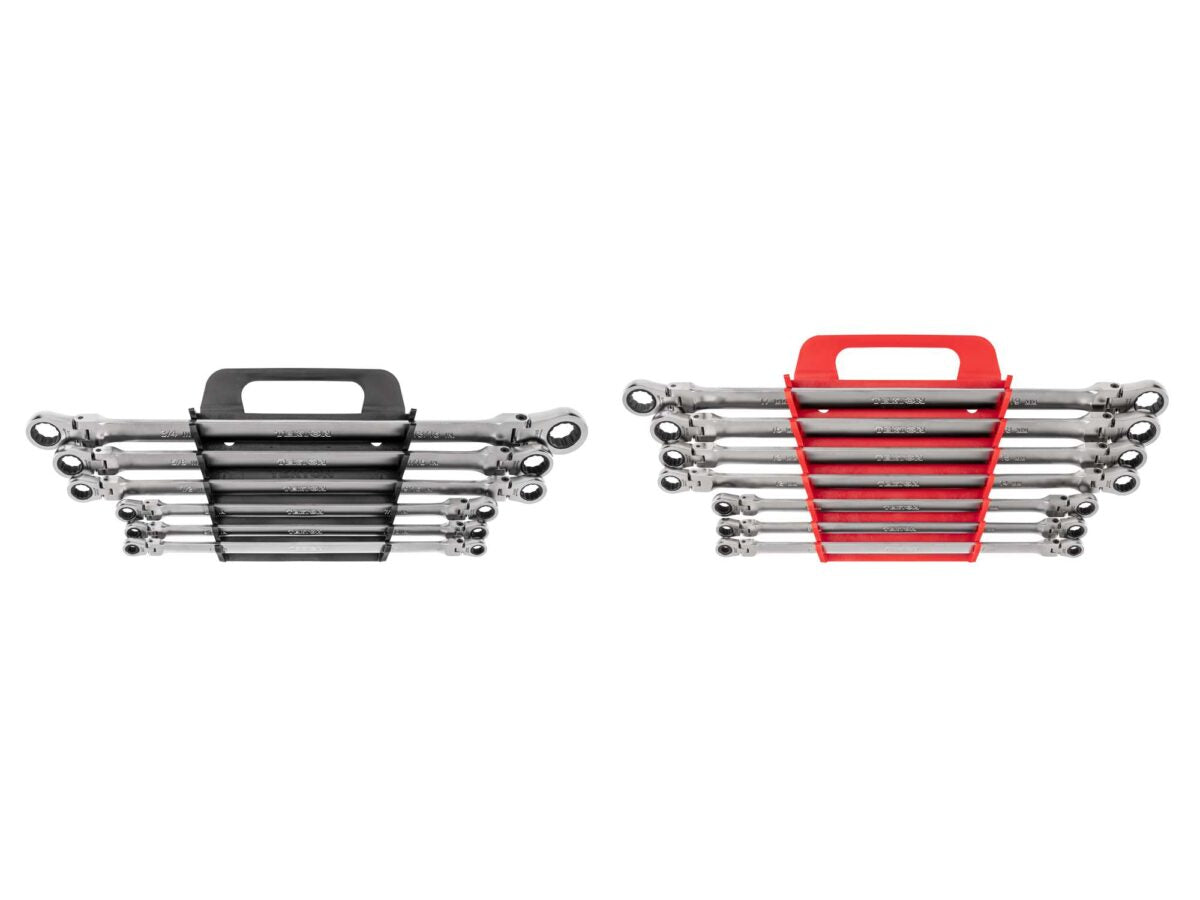 TEKTON Long Flex Head 12-Point Ratcheting Box End Wrench Set with Holders, 13-Piece (1/4-13/16 in., 6-19 mm) | WRB96202 Main image