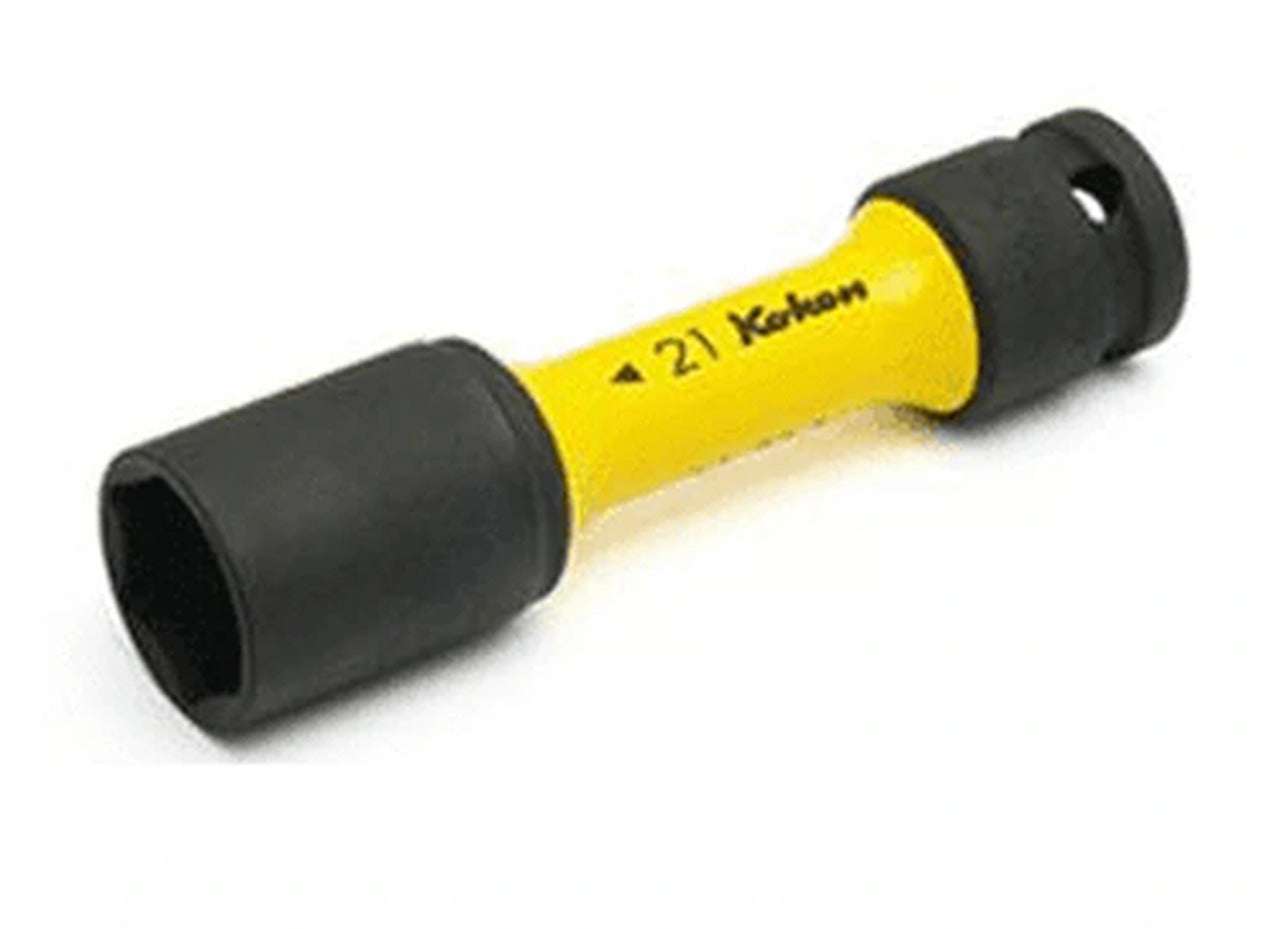 Ko-ken 14145PM.110-22 1/2 Sq. Dr. Wheel Nut Socket  22mm Extra Thin walled Length 110mm Color coded Protector Main image