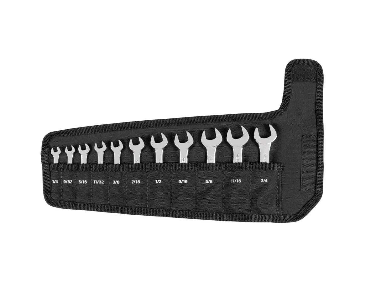 TEKTON Stubby Combination Wrench Set with Pouch, 11-Piece (1/4-3/4 in.) | WCB94401