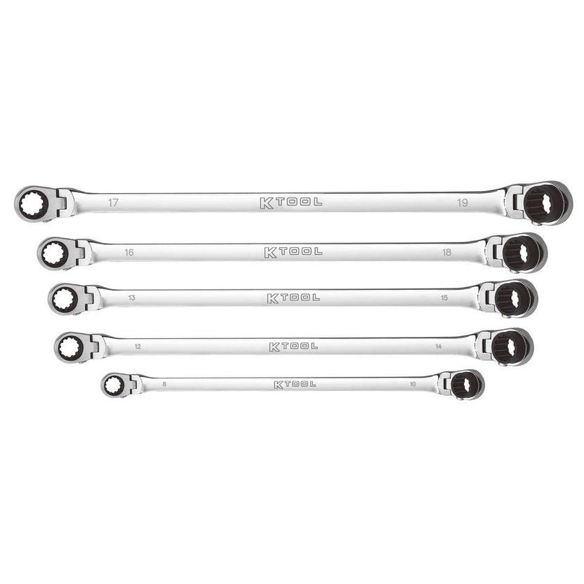 K Tool International Wrench Set 5 Piece Metric Ratcheting Double Flex 120 Tooth Main image