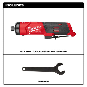 Milwaukee M12 FUEL 1/4 Inch Straight Die Grinder (Bare Tool)