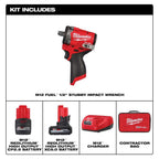 Milwaukee M12 FUEL Stubby 1/2 Inch Impact Wrench Kit