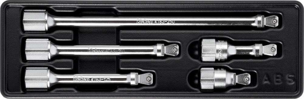 1/2 Sq. Dr. Wobble-Fix Extension Bar set 50-250mm ABS Tray 5 pieces