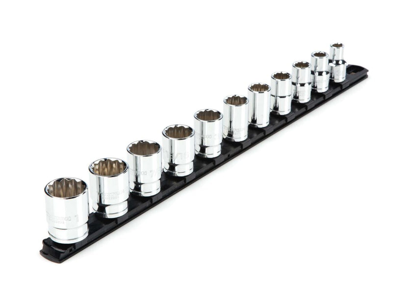 TEKTON 1/2 Inch Drive 12-Point Socket Set with Rail, 11-Piece (3/8-1 in.) | SHD92103 Main image