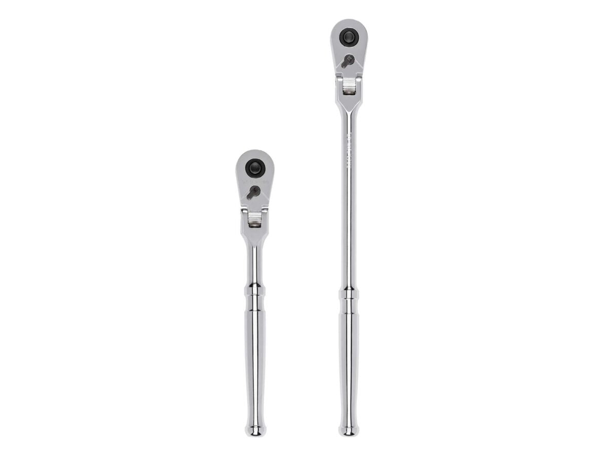 TEKTON 3/8 Inch Drive Flex Head Quick-Release Ratchet Set, 2-Piece (8, 12 in.) | SRH91301