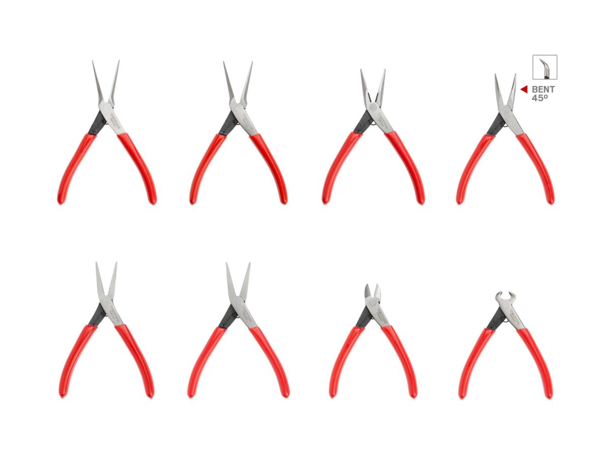 TEKTON Mini Pliers Set, 8-Piece (Needle Nose, Long Nose, Flat Nose, Cutting) | PMN99908 Main image