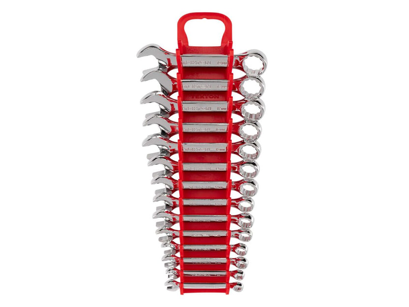 TEKTON Stubby Combination Wrench Set with Holder, 14-Piece (6-19 mm) | WCB92402 Main image
