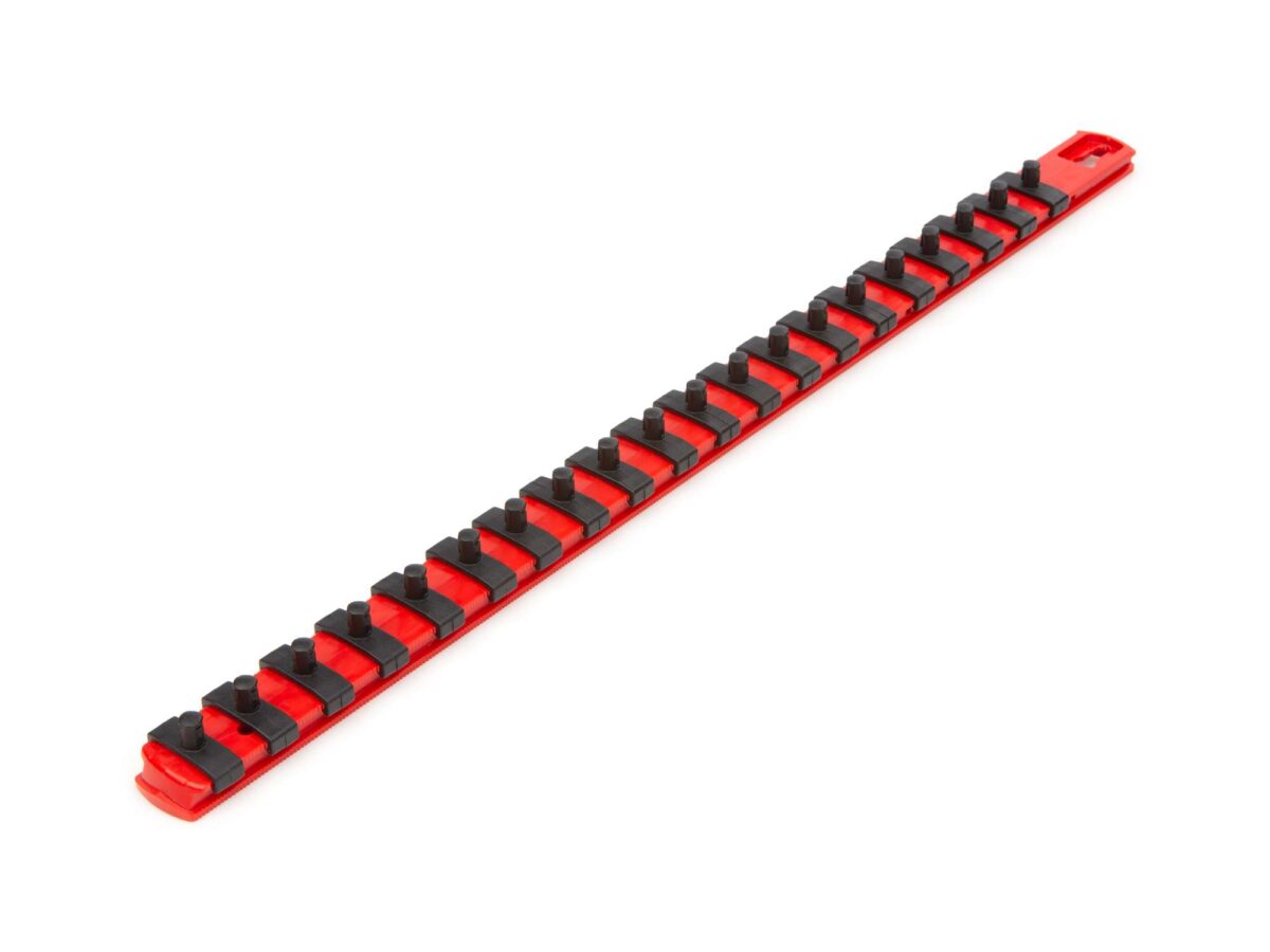 TEKTON 1/4 Inch Drive x 18 Inch Socket Rail, 20 Clips (Red) | OSR03120 Main image