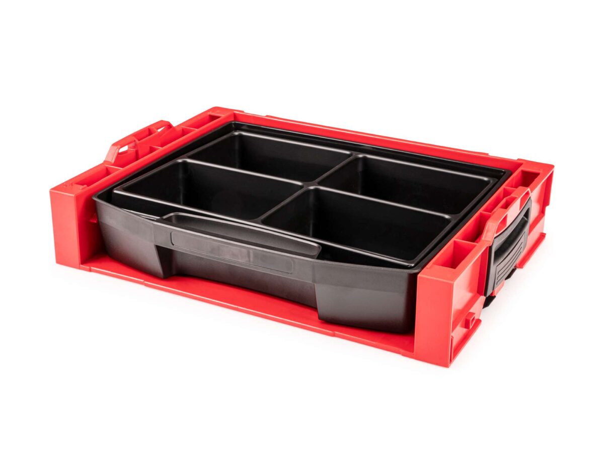 TEKTON Open Top Drawer (LS-Tray) with 4-Cavity Parts Tray and Stacking Drawer Rack | OLB94011