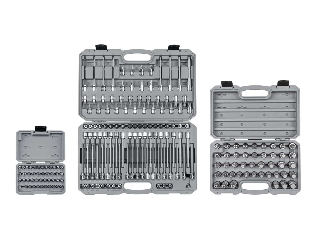 TEKTON 1/4, 3/8, 1/2 Inch Drive Hex, Torx, TR Torx, Phillips, Slotted, Square, Triple Square, TR Triple Square Bit Socket Set with Cases (198-Piece) | SHB99300 Main image