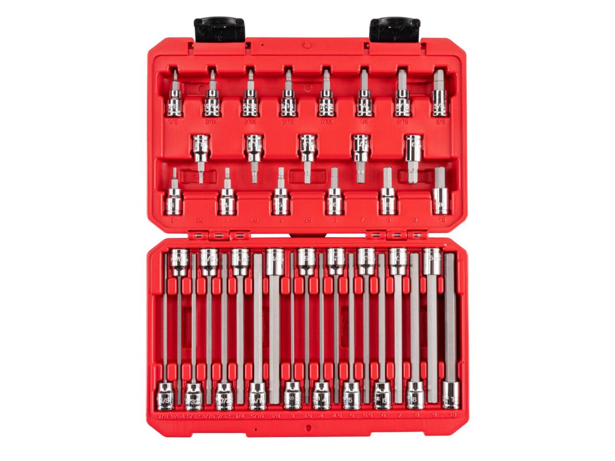 TEKTON 3/8 Inch Drive Hex Bit Socket Set with Case, 38-Piece (1/8-3/8 in., 3-10 mm) | SHB91316