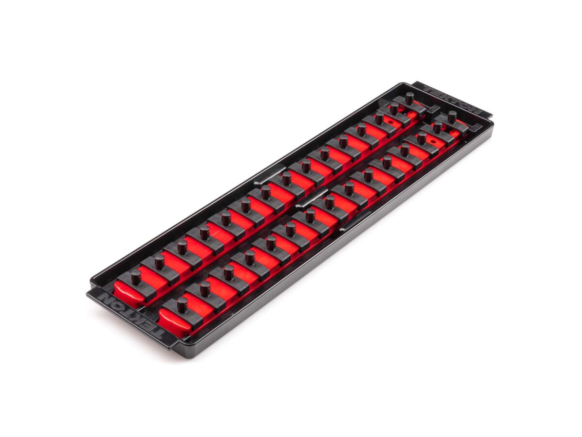 TEKTON 1/4 Inch Drive 2-Rail Socket Organizer Set, Red (30-Tool) | OST02130