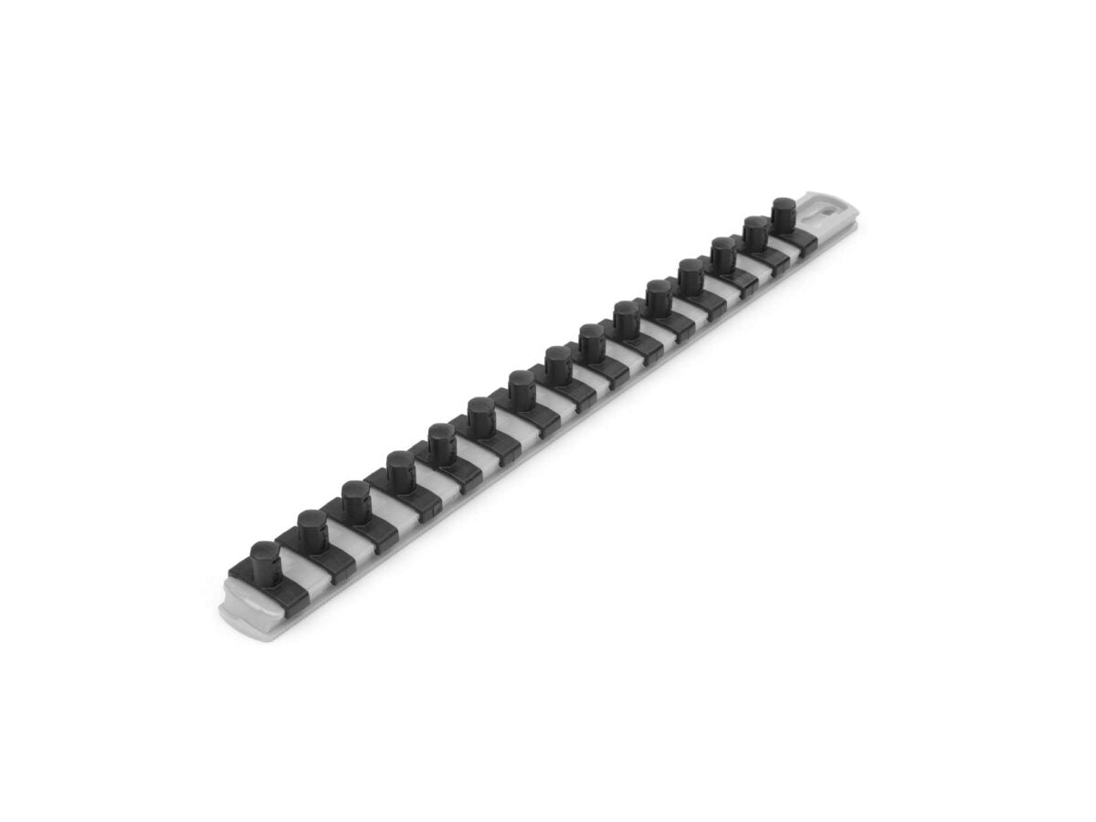TEKTON 3/8 Inch Drive x 13 Inch Socket Rail, 15 Clips (Gray) | OSR12315