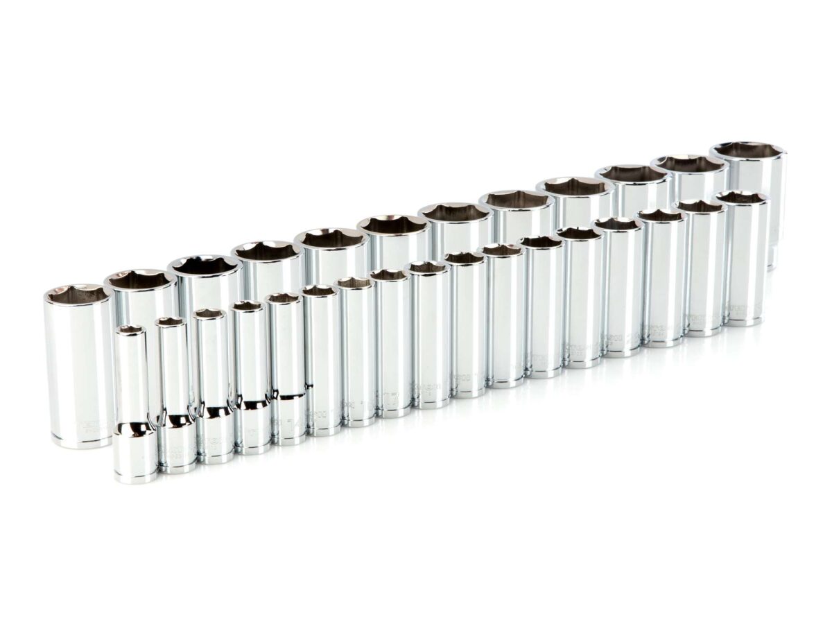 TEKTON 1/2 Inch Drive Deep 6-Point Socket Set, 29-Piece (10-38 mm) | SHD92014