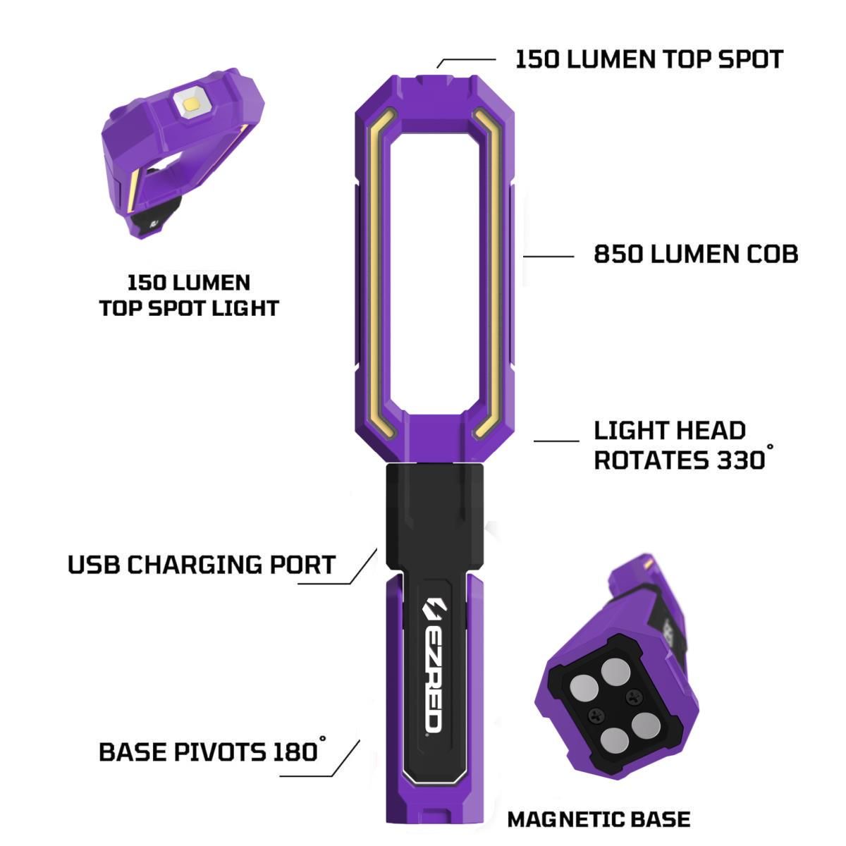 E-Z Red 850 Lumen View Through Pivoting Work Light with Magnetic Base (Copy)