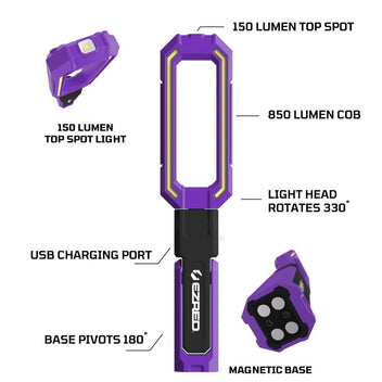 E-Z Red 850 Lumen View Through Pivoting Work Light with Magnetic Base (Copy)