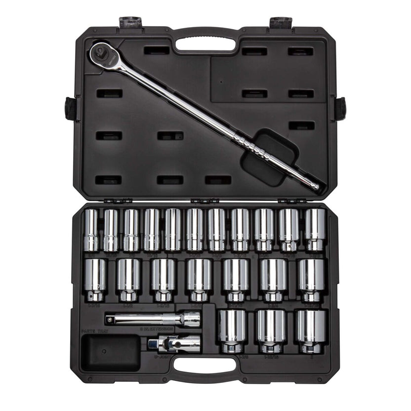TEKTON 3/4 Inch Drive Deep 6-Point Socket and Ratchet Set with Case, 24-Piece (3/4-2 in.) | SKT35106 Main image