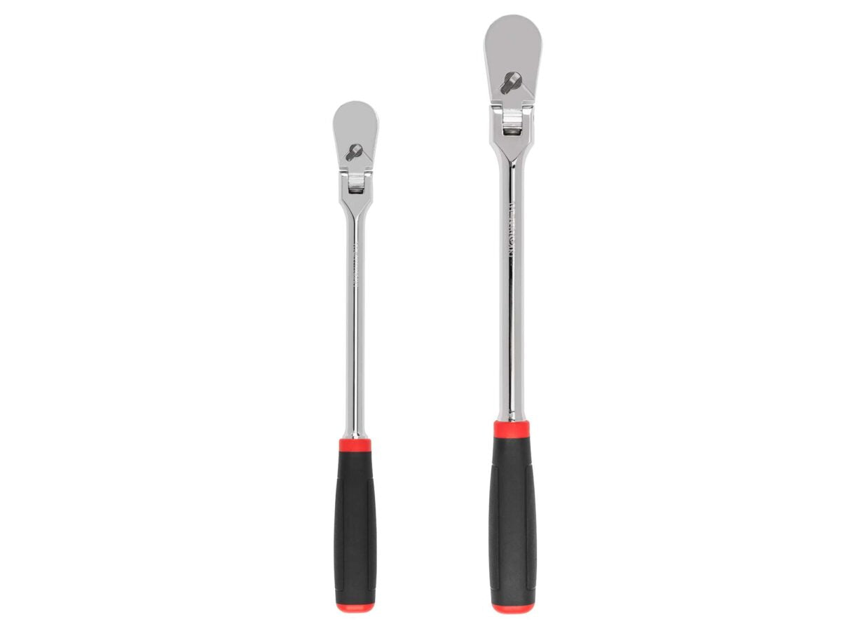 TEKTON 3/8, 1/2 Inch Drive Flex Head Comfort Grip Long Ratchet Set, 2-Piece (12, 14 in.) | SRH99202 Main image