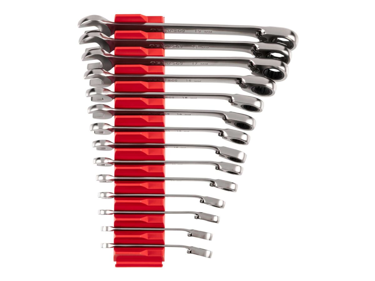 TEKTON Reversible 12-Point Ratcheting Combination Wrench Set with Modular Organizers, 14-Piece (6-19 mm) | WRC94302 Main image