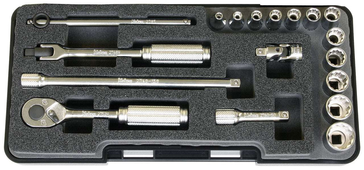Ko-ken P2285Z 1/4 Sq. Dr. Socket Set Z-series 26 pieces