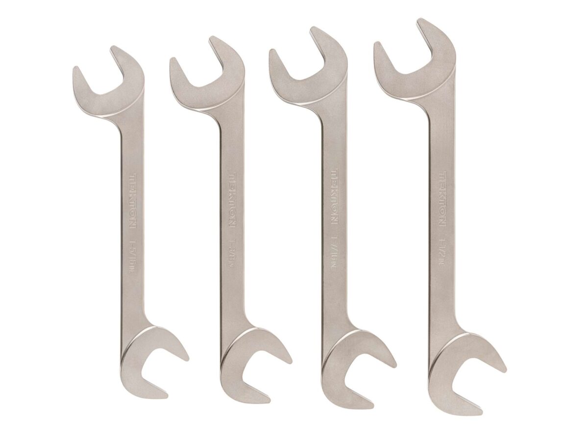 TEKTON Angle Head Open End Wrench Set, 4-Piece (1-5/16 - 1-1/2 in.) | WAE91004