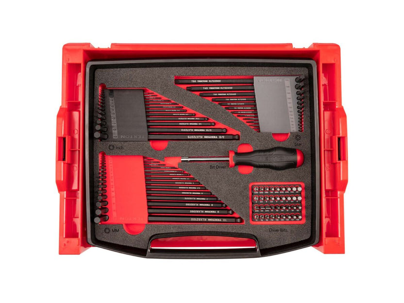 TEKTON L-Key and Bit Driver Set with Open Top Drawer and Rack, 78-Piece (0.050 - 3/8 in., 1.3 - 10 mm, #1 - #3, T7 - T30) | OLB94801 Main image